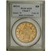 Image 1 : 1873-S $20 Closed 3 AU53 PCGS. Typically struck with a 