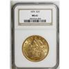 Image 1 : 1876 $20 MS61 NGC. A lustrous yellow-gold piece that h 