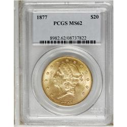 1877 $20 MS62 PCGS. The 1877 issue commences the Type 