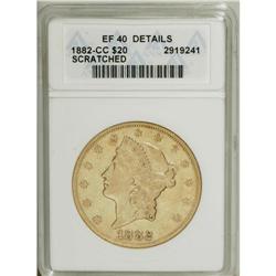 1882-CC $20 --Scratched--ANACS. XF40 Details. This low 