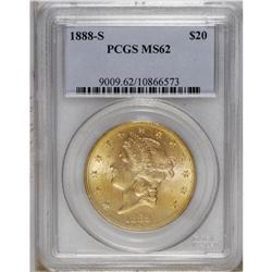 1888-S $20 MS62 PCGS. The highly lustrous but lightly 
