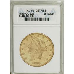 1890-CC $20 --Scratched--ANACS. AU50 Details. An almond 