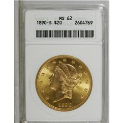 1890-S $20 MS62 ANACS. Crisply struck with highly lust 