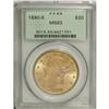 Image 3 : 1890-S $20 MS63 PCGS. A splendid double eagle with bri 