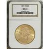 Image 3 : 1891-S $20 MS63 NGC. Rich luster invigorates the nicel 