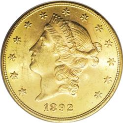 1892-S $20 MS64 PCGS. 1892-S double eagles are easily 
