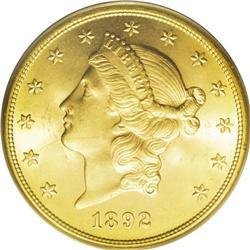 1892-S $20 MS64 PCGS. Fully struck with nary even a hi 