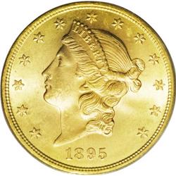 1895 $20 MS64 PCGS. Lustrous and well struck, showing 