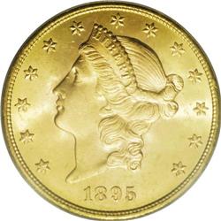 1895-S $20 MS64 PCGS. Well struck across both sides an 