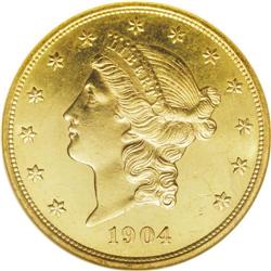 1904 $20 MS65 Prooflike NGC. The fields of this canary 