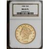 Image 3 : 1904 $20 MS65 Prooflike NGC. The fields of this canary 