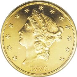 1886 $20 --Altered Surface--NCS. Proof. The 1886 is the 