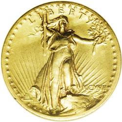 1907 $20 High Relief, Wire Rim--Cleaned--ANACS. AU55 D 