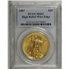 Image 3 : 1907 $20 High Relief, Wire Rim MS63 PCGS. A smooth and 