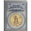 Image 3 : 1907 $20 High Relief, Wire Rim MS63 PCGS. The High Rel 