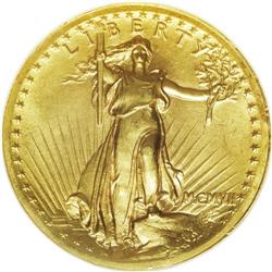 1907 $20 High Relief, Wire Rim MS64 NGC. A pleasing ne 