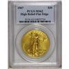 Image 3 : 1907 $20 High Relief, Flat Rim MS62 PCGS. The 1907 HIg 