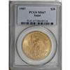 Image 3 : 1907 $20 Arabic Numerals MS67 PCGS. The Saint-Gaudens 