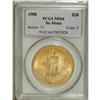 1908 $20 No Motto MS64 PCGS. The vivid gold-orange sur 