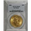 1908 $20 No Motto MS65 PCGS. The vivid orange-gold sur 