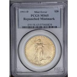 1911-D $20 MS65 PCGS. FS-1911.5, Breen-7383. A lovely 