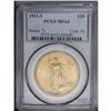 Image 1 : 1911-S $20 MS64 PCGS. A nicely struck yellow-gold piec 
