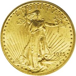 1915 $20 MS64 PCGS. A bold striking with characteristi 