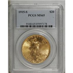 1915-S $20 MS65 PCGS. The vibrant luster and other qua 