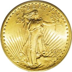 1915-S $20 MS66 PCGS. This is a sharply detailed Premi 