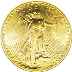 1922-S $20 MS62 NGC. The 1922-S double eagle has a min 