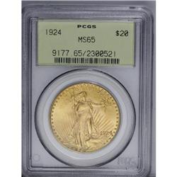 1924 $20 MS65 PCGS. This Gem has highly lustrous yello 