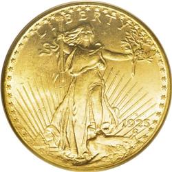 1925-D $20 MS64 PCGS. Nearly 3 million examples of thi 