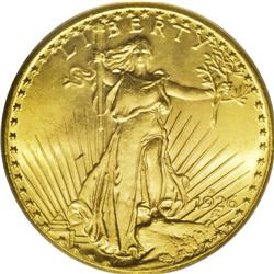 1926-S $20 MS65 PCGS. A bold striking with an intense, 