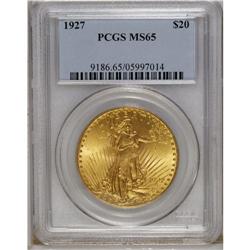 1927 $20 MS65 PCGS. A sharply struck example complete 