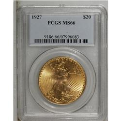 1927 $20 MS66 PCGS. A solidly struck piece that has ye 