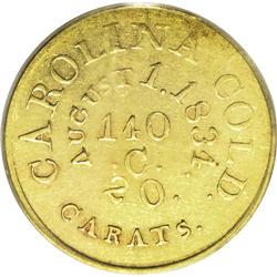 (1834-37) $5 C.Bechtler Five Dollar, 20 Distant AU58 P 