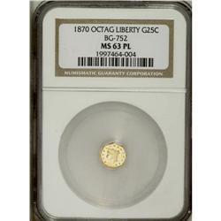 1870 25C Liberty Octagonal 25 Cents, BG-752, Low R.5, 