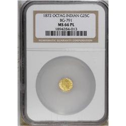 1872 25C Indian Octagonal 25 Cents, BG-791, R.3, MS66 