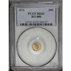 1876 25C Indian Round 25 Cents, BG-880, Low R.6, MS63 