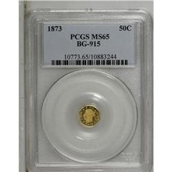 1873 50C Liberty Octagonal 50 Cents, BG-915, Low R.4, 