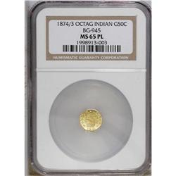 1874/3 50C Indian Octagonal 50 Cents, BG-945, High R.4 