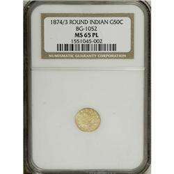 1874/3 50C BG-1052 MS65 Prooflike NGC. Gorgeous yellow 