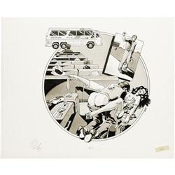 Spain Rodriguez - Fling Illustration Original Art (circ 