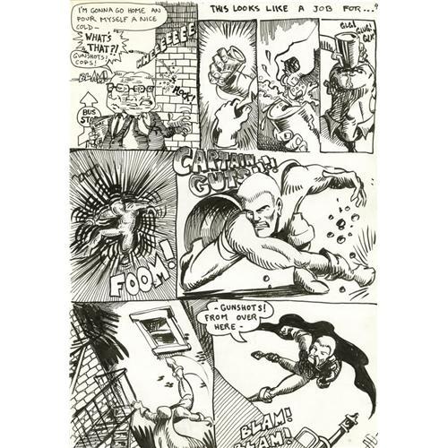 Larry Welz Original Art Captain Guts #1 Complete Story