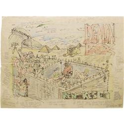 S. Clay Wilson - Demon Box Preliminary Dust Jacket Sket 