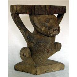 AN OLD AND RARE DAYAK STOOL