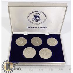 THE FIRST 5 YEARS KLONDIKE TOKEN SET IN DISPLAY