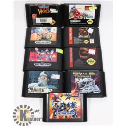 VINTAGE 9 GENESIS CARTRIDGES