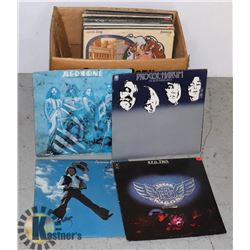 BOX OF VINTAGE ROCK LP RECORDS 33 RPM