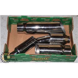 BOX OF 2 1/2"-3"-4"  ASSORTED STAINLESS EXHAUST